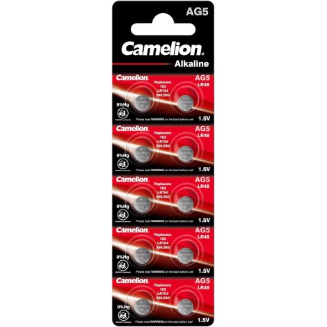 Camelion AG5/LR754/393/193 Alkaline 1.5V 10 Pack