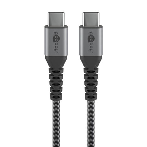 Goobay | USB-C  to USB-C  Textile Cable with Metal Plugs | 49302 | USB-C to USB-C USB-C male | USB-C male