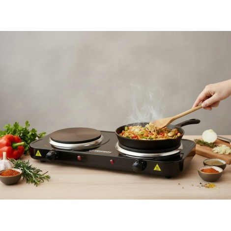 Esperanza EKH010K Electric cooker, top, 2 heating fields, black