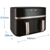Russell Hobbs Air Fryer Dual 9 L Freestanding 2800 W Black