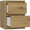 Topeshop K2 ARTISAN nightstand/bedside table 2 drawer(s) Oak