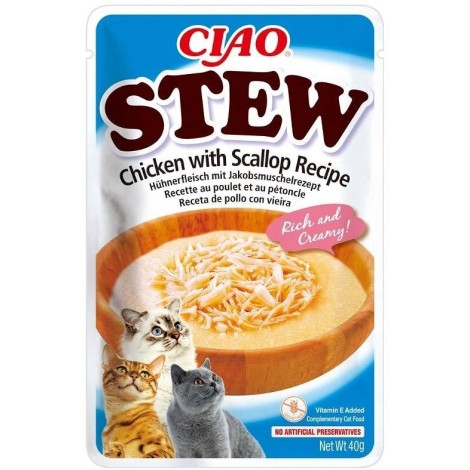 INABA Ciao Stew Chicken & Scallop - cat treats - 40g