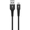 Goobay Lightning USB-A Supersoft Textile Cable with Metal Plugs, 2 m, black