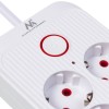 Maclean power strip, 6 socket extension + 4xUSB, 110-240V AC 50/60Hz, 2.1A max 2500W, 3m, white, MCE391 W