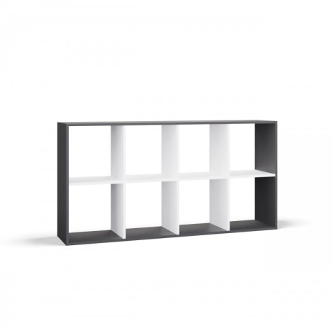 MALAX 2X4 SHELVING UNIT, ANTHRACITE/WHITE