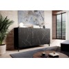 MARMO 3D chest of drawers 150x45x80.5 cm matte black/marble black