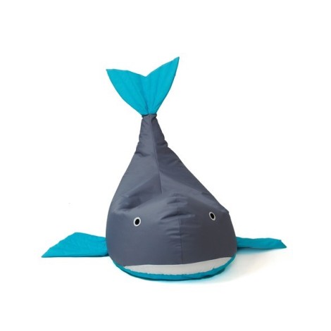 Sako bag pouffe Whale grey-blue L 110 x 80 cm