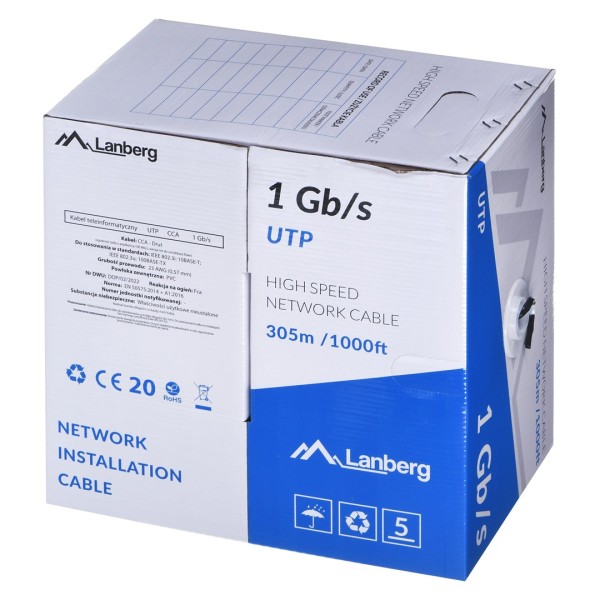 LANBERG UTP CABLE 1GB/S 305M WIRE ...