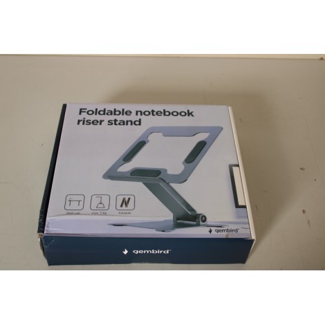 SALE OUT. Gembird NBS-D1-03 foldable notebook riser stand, silver, DAMAGED PACKAGING | Gembird | DAMAGED PACKAGING