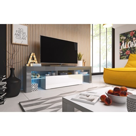 Cama TV stand TORO 158 grey/white gloss