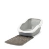 SAVIC ASEO Grey with White Rim - Open Cat Litter Tray - 56x39x27.5 cm - 1 pc.