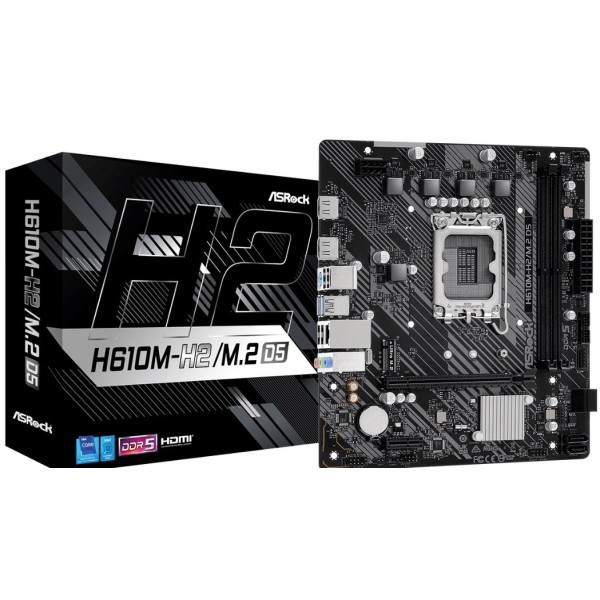 Mainboard|ASROCK|Intel H610|LGA1700|Micro-ATX|Memory DDR5|Memory slots 2|1xPCI-Express 3.0 ...