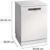 Dishwasher | SMS4HVW00E | Free standing | Width 60 cm | Number of place settings 14 | Number of programs 6 | Energy efficiency class D | Display | AquaStop function | White