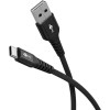 Goobay USB-C to USB-A Supersoft Textile Cable with Metal Plugs, 2 m, black | Goobay