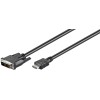 Goobay | DVI-D/HDMI cable, nickel plated | Black | DVI-D male Single-Link (18+1 pin) | HDMI male (type A) | 2 m