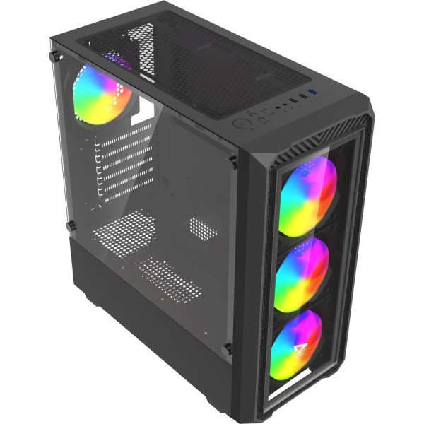 Savio Noctis Glass RGB Cube Black