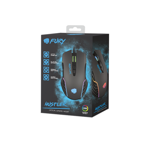 Fury | Gaming Mouse | Fury Hustler | Wired | Optical | Gaming Mouse | Black | Yes