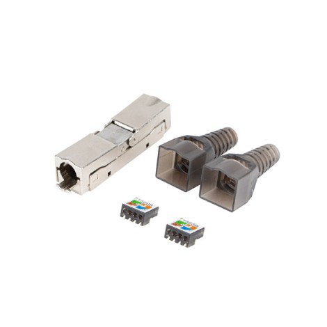 Lanberg Plug 2X RJ45 CAT6A FTP 8P8C Tool-less adapter