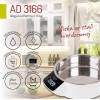 Adler | Kitchen scale with a bowl | AD 3166 | Maximum weight (capacity) 5 kg | Graduation 1 g | Display type LCD | White