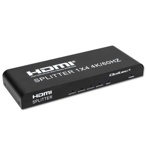 Qoltec 51799 Active HDMI Splitter 4 ...