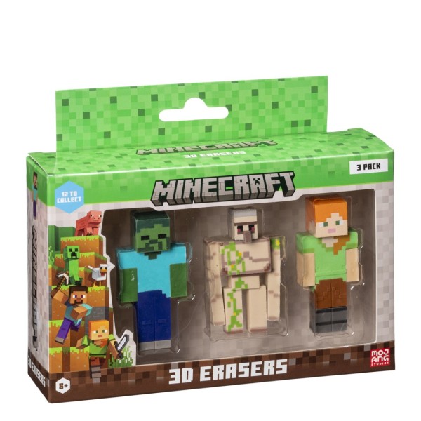 MINECRAFT 3D ERASERS - 3 PACK ...