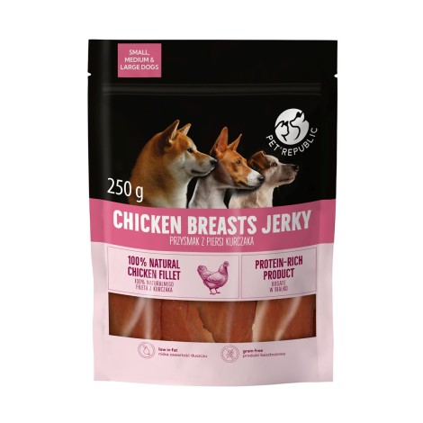 PETREPUBLIC Chicken breasts jerky - dog treat - 250g