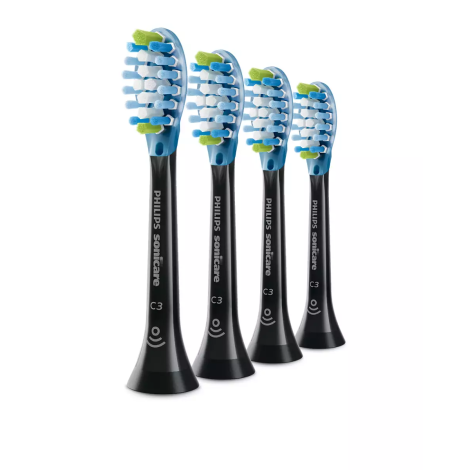 Philips | Toothbrush Heads | HX9044/33 Sonicare C3 Premium Plaque | Heads | For adults | Number of brush heads included 4 | Number of teeth brushing modes Does not apply | Sonic technology | Black