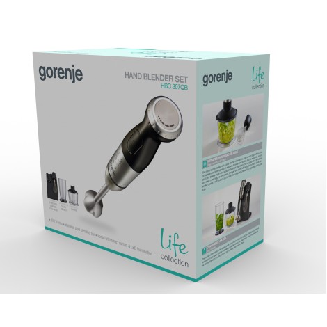 Gorenje | Blender | HBC807QB | Hand Blender | 800 W | Number of speeds Variable | Chopper | Black