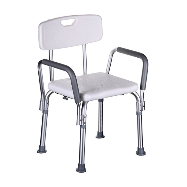 Shower chair with backrest and armrests