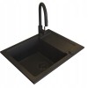 Set - Sink PYRAMIS PYRAMIS MIDO (62x50) 1B 1D + Faucet IDEA Black Edition - 070167602BE - Volcano