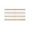 M6 MALWA CHEST OF DRAWERS 140 CM 6 DRAWERS OAK ARTISAN/WHITE