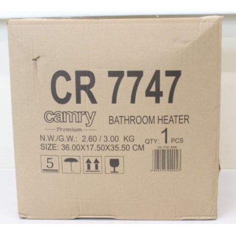 SALE OUT. Camry CR 7747 Bathroom heater, White | Camry | CR 7747 | Bathroom heater | 2000 W | Number of power levels 2 | White | DAMAGED PACKAGING | IPX 2