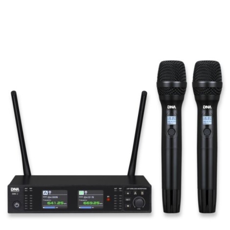DNA Professional XMIC 2 - Wireless dual set: 2 x handheld microphones + receiver (518–542 MHz)
