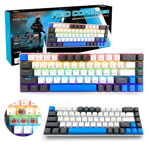 Mechanical keyboard 60% RED CORE MX60 ...