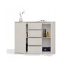 CHEST OF DRAWERS WITH 2 DOORS AND 4 DRAWERS, CASHMERE COLOUR