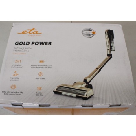 SALE OUT. ETA Vacuum Cleaner | Gold Power 1212 90000 | Cordless operating | 250 W | 21.6 V | Operating time (max) 35 min | Cream | Warranty 24 month(s) | DEMO, USED