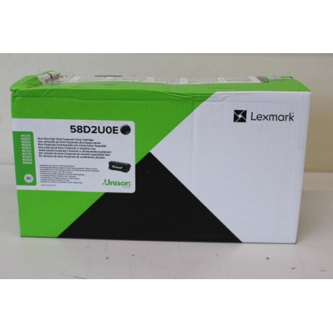 SALE OUT. Lexmark 58D2U0E Black Ultra High Yield Corporate Toner Cartridge, DAMAGED PACKAKING | Lexmark 58D2U0E | Toner cartridge | Black | DAMAGED PACKAKING