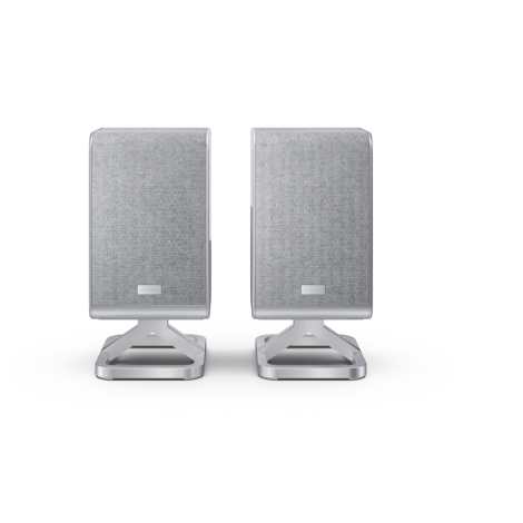 Sharp HT-SPR52021(SL) Q Soundbar 2.0.2 Wireless Rear Surround Speakers, Silver | Sharp