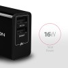 AXAGON ACU-DS16 Wall Charger, 2x 5V-2.2A + 1A, 16W, Black