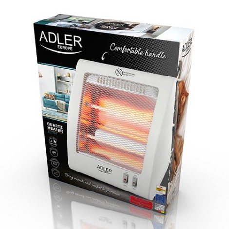 Adler AD 7709 Indoor White 800 W Quartz electric space heater