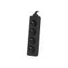 Lanberg Cable Power Strip, 4X French Outlets Quality-Grade Copper, 1.5 m | PS0-04E-0150-BK
