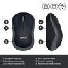 MOUSE USB OPTICAL WRL M185/GREY 910-002238 LOGITECH
