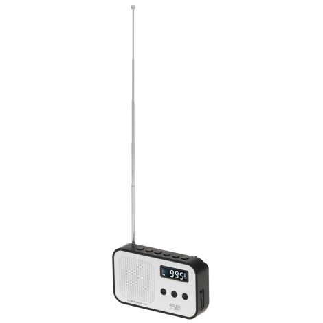 Adler | Digital radio PLL AM/FM | AD 1907 | Alarm function | White/Black