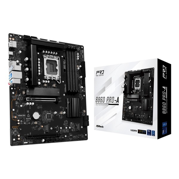 Mainboard|ASROCK|Intel B860 Express|LGA1851|ATX|Memory DDR5|Memory slots 4|1xHDMI|1xDisplayPort|1xAudio-In|1xAudio-Out|1xMicrophone|2xUSB ...