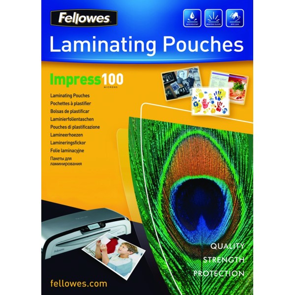 Fellowes A4 Glossy 100 Micron Laminating ...