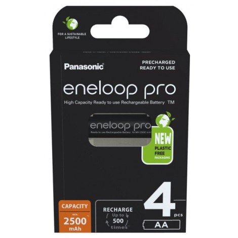 Panasonic | ENELOOP Pro BK-3HCDE/4BE | AA | 2500 mAh | 4 pc(s)