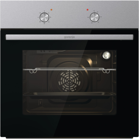 Gorenje Oven | BO6615E01X | 60 L | Electric | EnamelClean | Mechanical control | Height 59.5 cm | Width 59.5 cm | Stainless steel