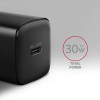 AXAGON ACU-PD30 Sil Wall charger 30W, 1x port USB-C, PD3.0/PPS/QC4+/SFC/AFC/Apple, black