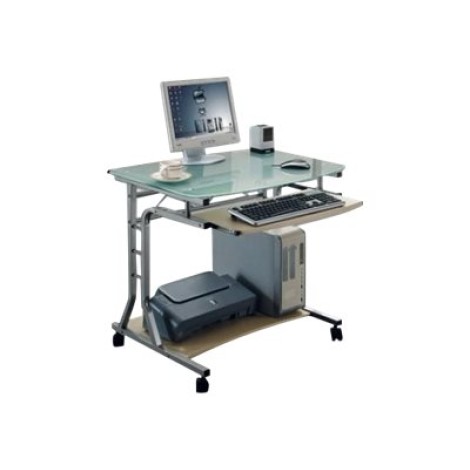 TECHLY Compact Desk for PC Metal Glass