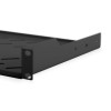 Digitus | Fixed Shelf for Racks | DN-19 TRAY-1-SW | Black | The shelves for fixed mounting can be installed easy on the two front 483 mm (19“) profile rails of your 483 mm (19“) network- or server cabinet. Due to their stable, perforated steel sheet with 